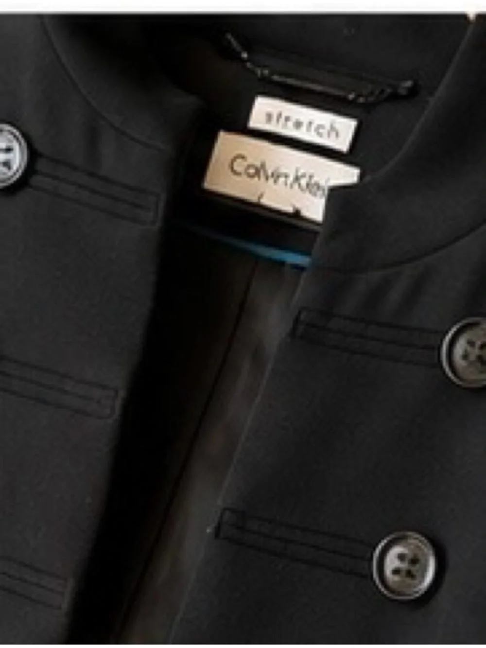 Calvin Klein Black Military Style Stretch Coat Jacket Size 6 - Picture 5 of 5